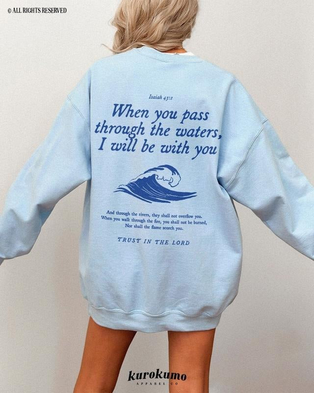 I Will Be With You Bible Verse Crewneck Beachy Faith Based Clothing Trust the Lord Sweatshirt Minimalist Christian...