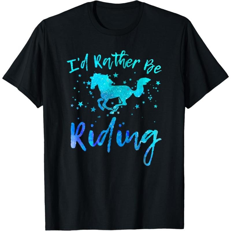 I'd Rather Be Riding Funny Horse Equestrian Rider Graphic T-Shirt made in usa Hoodie Sweatshirt | PrintMintTees.com