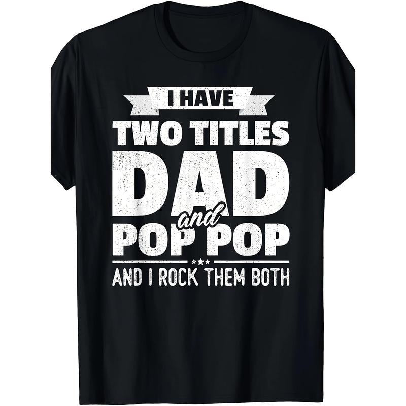 I have two titles, Dad and Grandpa, Father's Day gift T-shirt, pattern made in usa Hoodie Sweatshirt | PrintMintTees.com