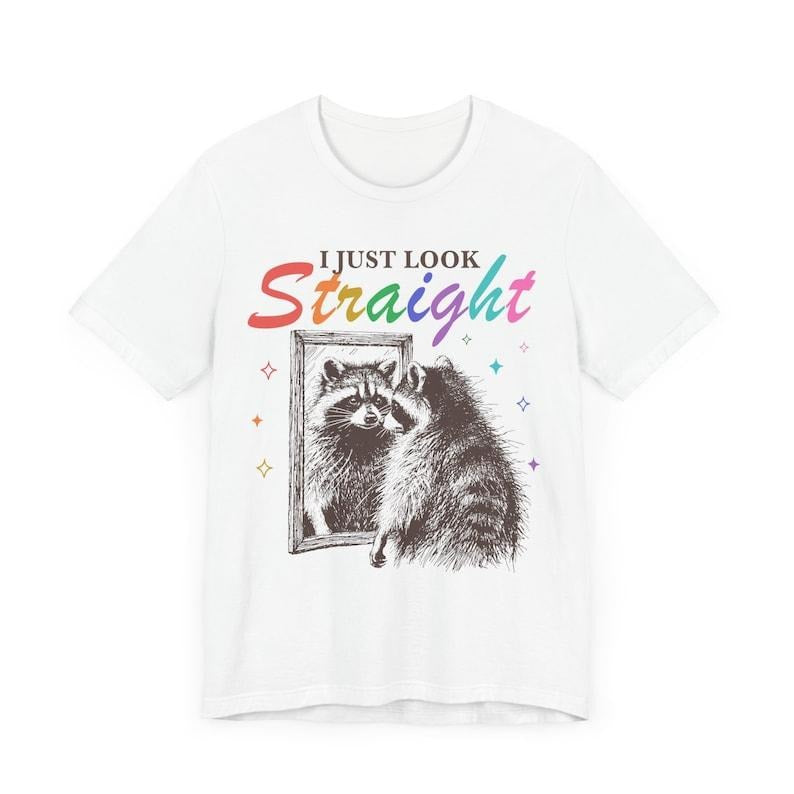I just look straight | funny lgbt shirt | funny lesbian shirt | cool queer shirt | live laugh lesbian | bi pride shirt |...