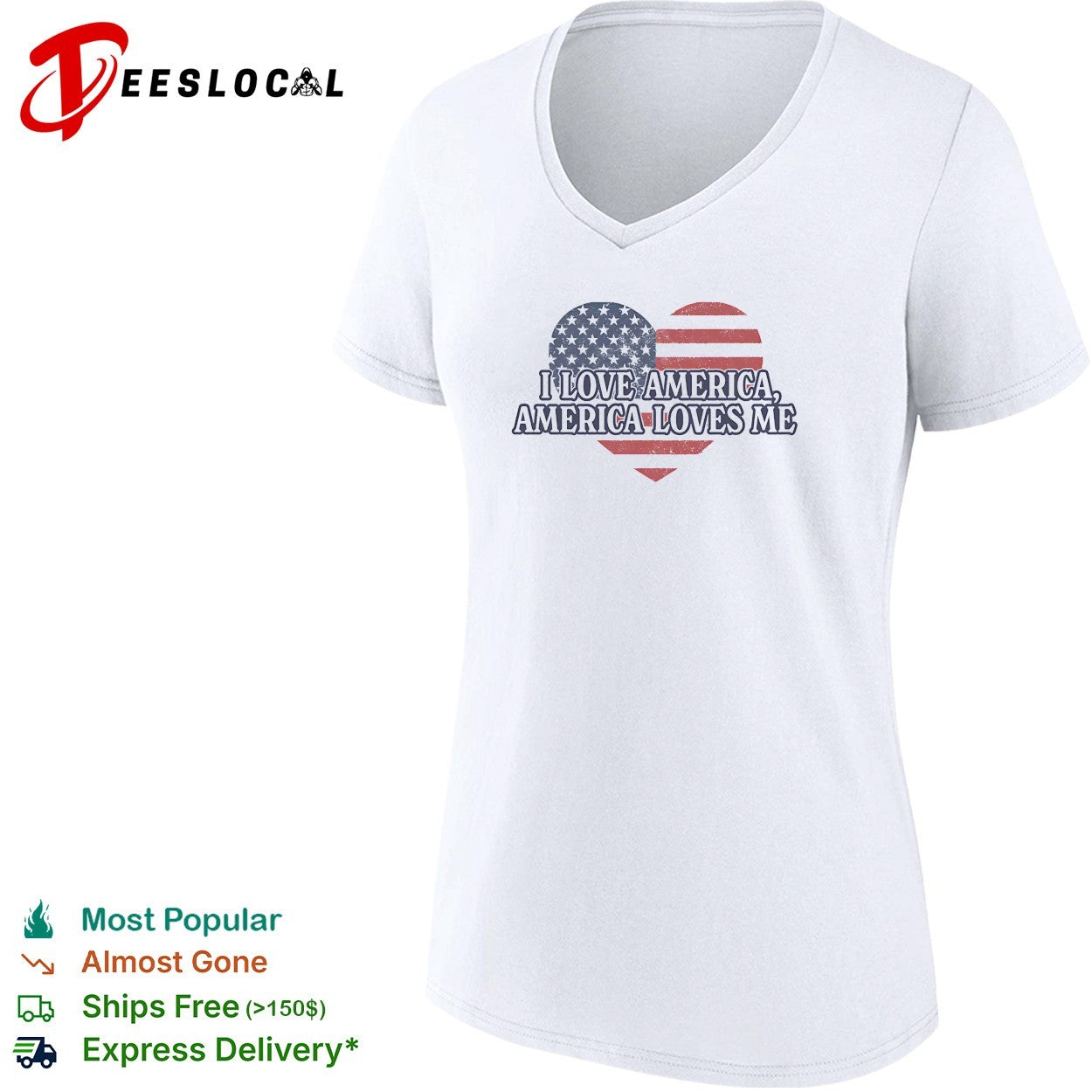 I love America America loves me heart flag shirt