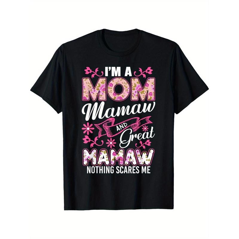 I'm A Mom Mamaw And A Great Mamaw Nothing Scares Me T-Shirt made in usa Hoodie Sweatshirt | PrintMintTees.com