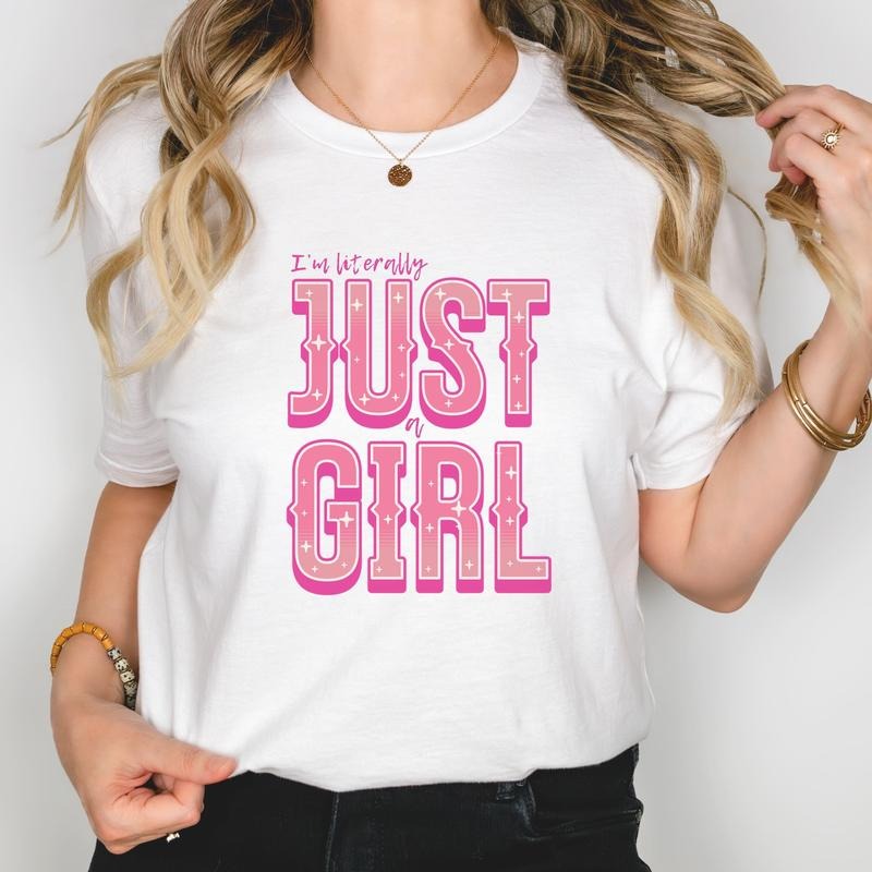 I'm Literally Just A Girl Shirt, Coquette Aesthetic, Trending Viral Shirt, Cute Graphic Tees Trending, Unisex T-Shirt,...