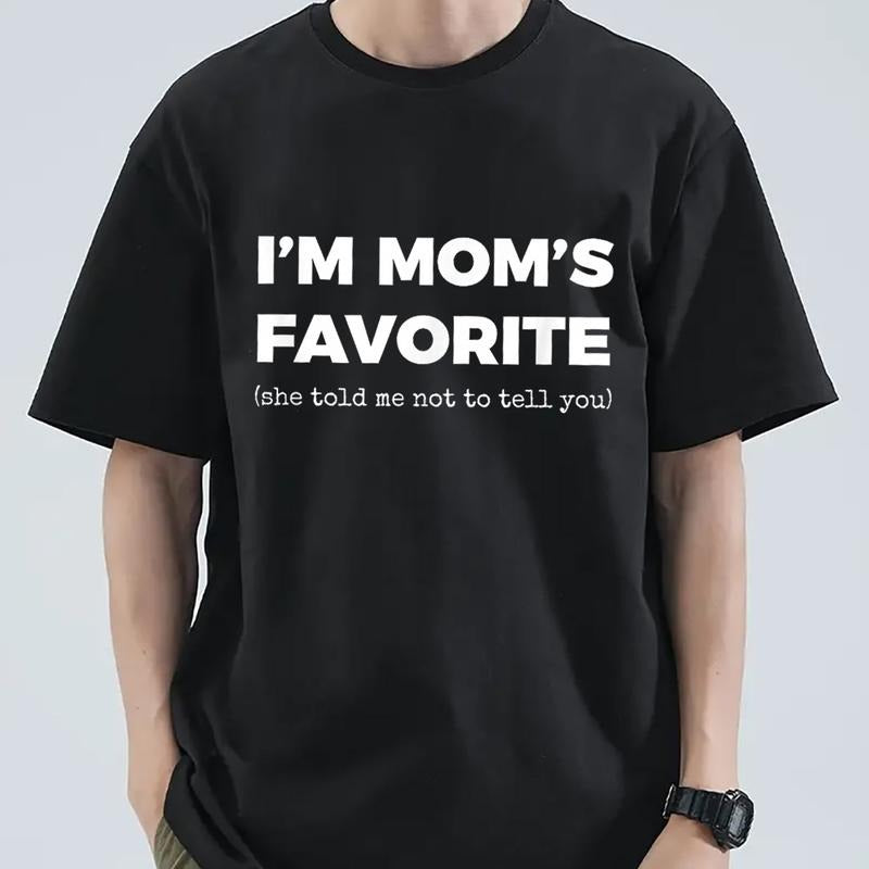 I'm Mom Favorite Tee Pure Cotton Casual Street Style Crew Neck Short Sleeve T-Shirt Tops Trendy for Women for Men Hoodie...