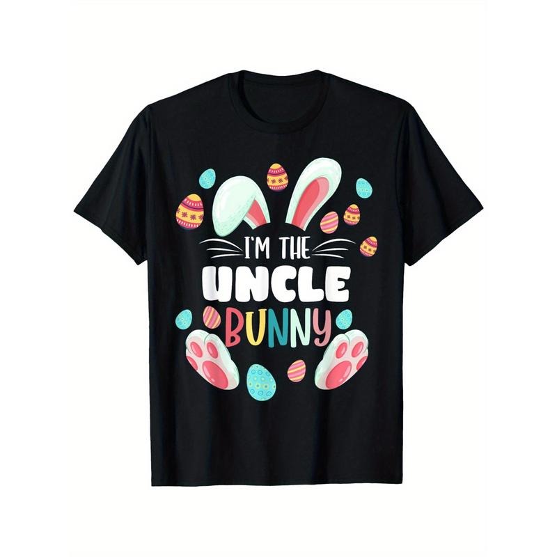 I'm The Uncle Bunny Matching Family Easter Party T-Shirt 100% Cotton Round Neck T-shirt, Trendy Casual Men Women Funny...