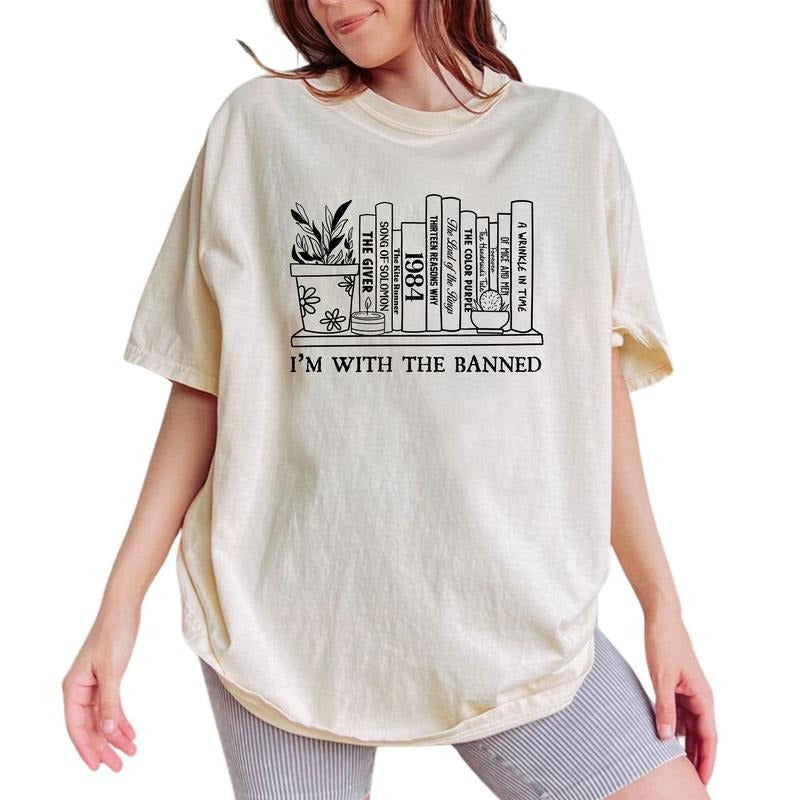 I'M Banned Book Lover Banned Books Unhinged Shirts Bookish Comfy Reading Tops Menswear Womenswear Cotton Fabric Relaxed Fit Chic T-Shirts, Hoodie, Sweatshirt