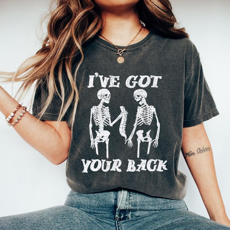I'Ve Got Your Back Funny Skeleton Retro Vintage Comfort Colors Crew Neck T-Shirts, Hoodie, Sweatshirt