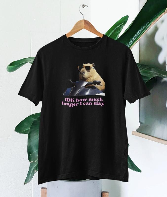 IDK How much longer I can slay T-shirt,  Slay T-shirt,  Funny top  fans,  Capybara top,  Funny Capybara, Slay T-shirt, ...
