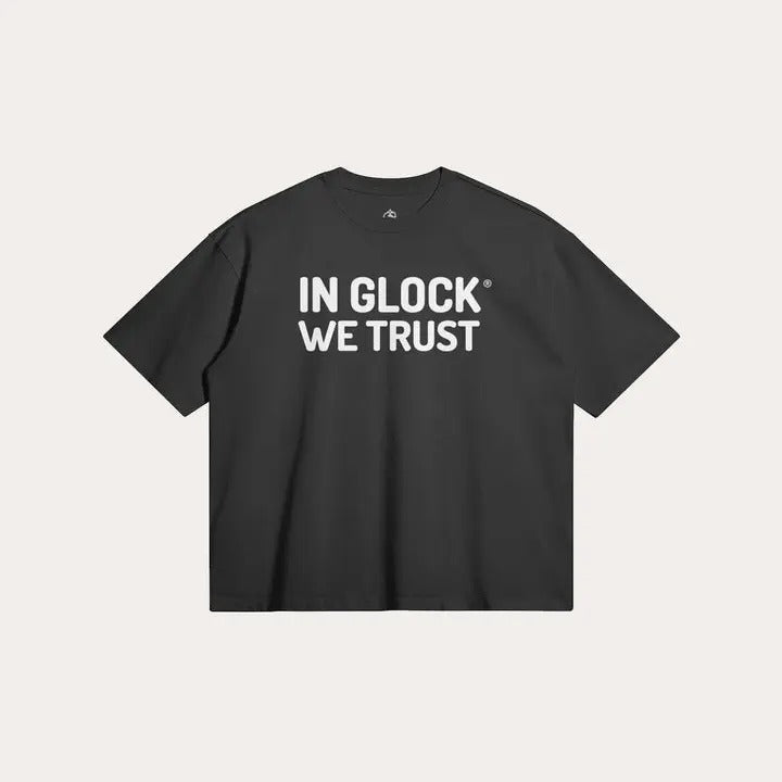 IN GLOCK WE TRUST TEE Vintage T-Shirt Top Menswear 2 Sides Hoodie Sweatshirt | PrintMintTees.com