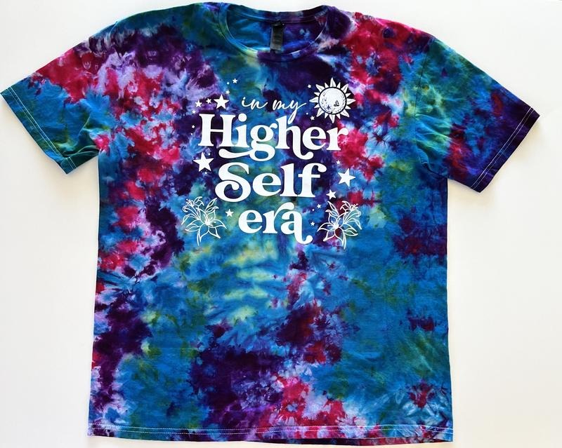 IN MY HIGHER SELF ERA HAND DYED TIE DYE T-SHIRT Casual Cotton Comfortable Beach Day Streetwear Comfort Fit women Hoodie...