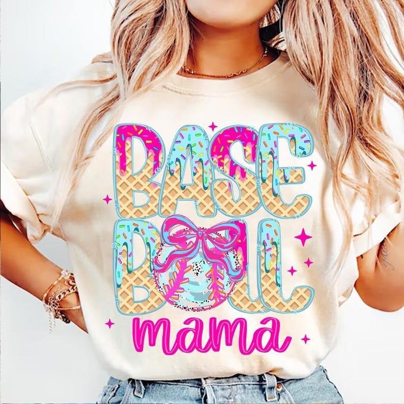 Ice Cream Drip Softball Shirt, Fun Sport Mom Tee tshirt, Stylish Game Day Outfit, women tops Hoodie Sweatshirt