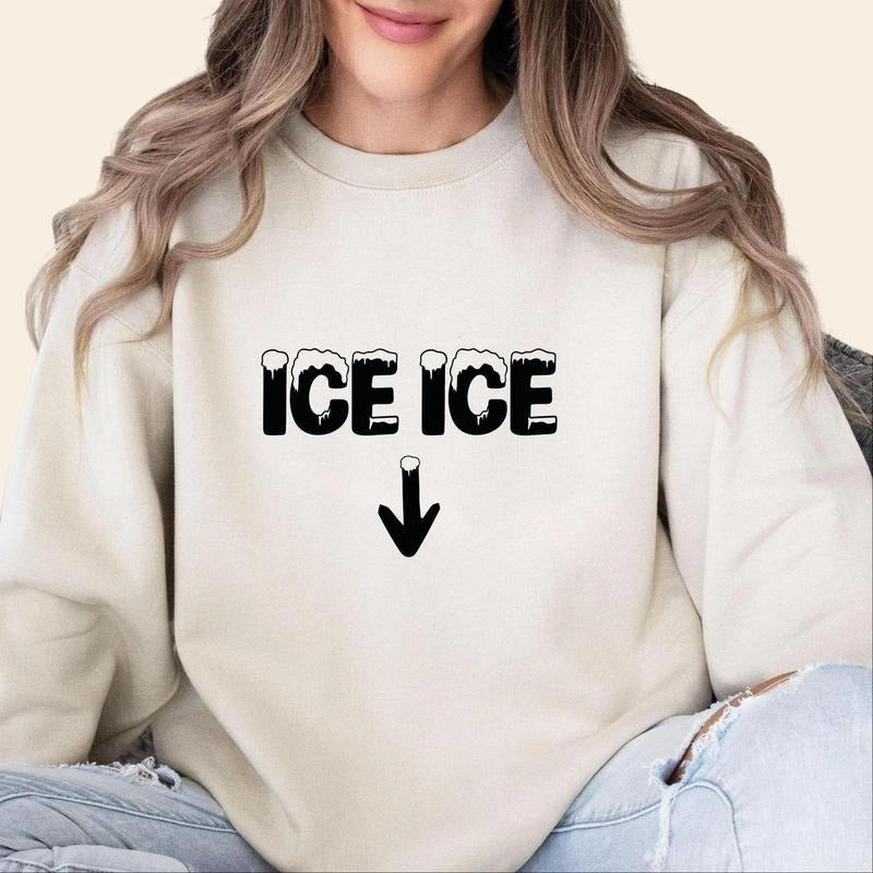 Ice Ice Baby Pregnancy New Mum Baby Announcement Long Sleeve Shirt Maternity 100% Cotton Soft Fabric T-Shirts, Hoodie, Sweatshirt