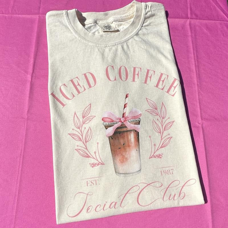 Iced Coffee Social Club Comfort Colors T-Shirt Hoodie, Sweatshirt | PrintMintTees.com