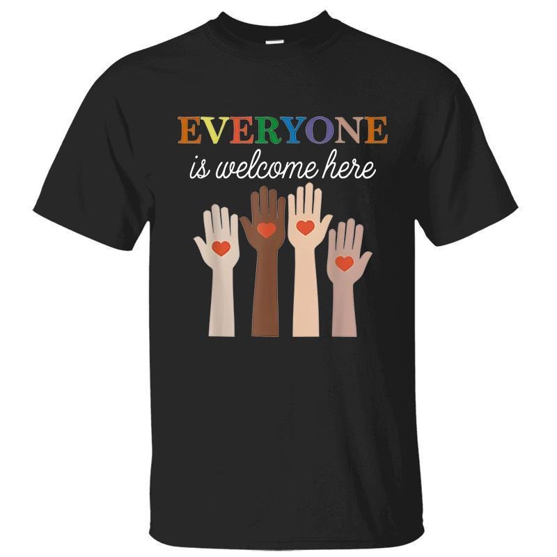 Idaho Teacher Everyone is Welcome Here Shirt, Support of Idaho Fist Hands Inclusion Equality Protest Resist Unisex Cotton...