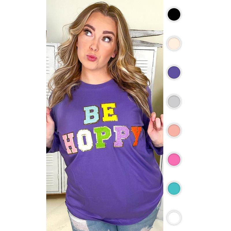 Ideal Chenille Be Hoppy Easter Adult Long Sleeve Shirt Hoodie Sweatshirt | PrintMintTees.com