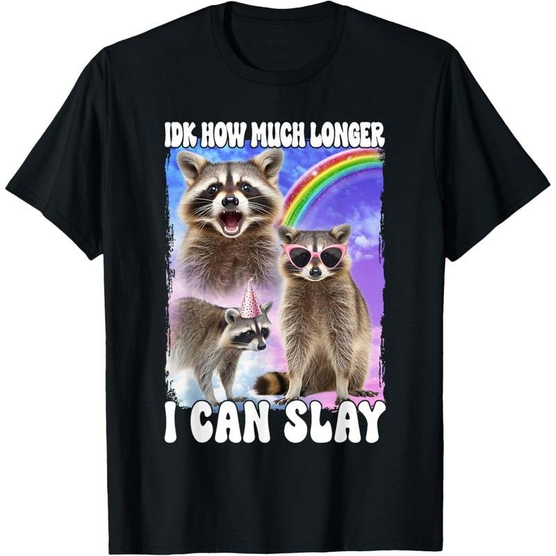 Idk How Much Longer I Can Slay Raccoon T-Shirt made in usa Hoodie Sweatshirt | PrintMintTees.com