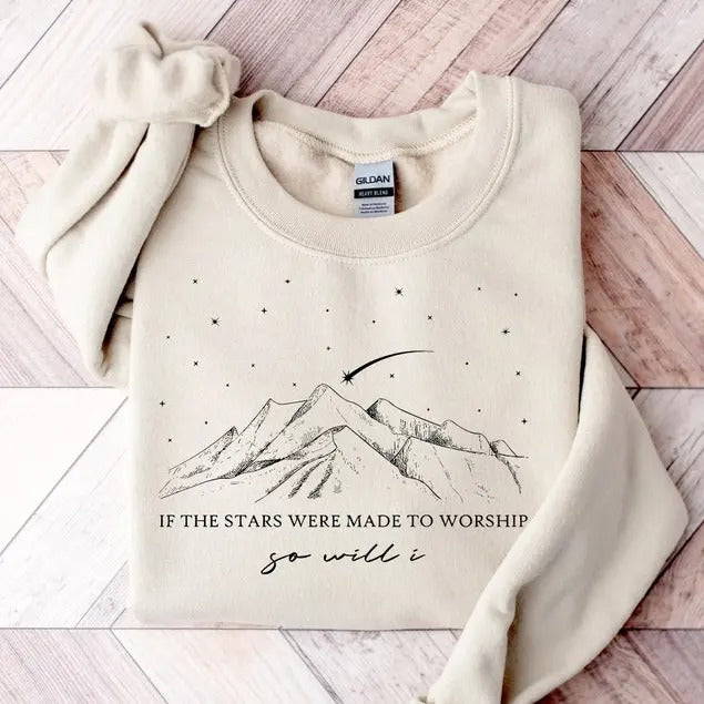 If The Stars Were Made To Worship Sweatshirt, Women's Sweatshirt, Christian Sweatshirt, Religious Gift, Gift For...
