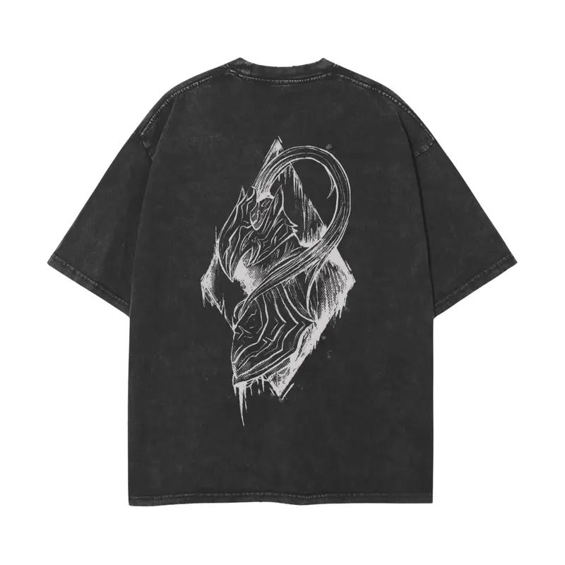 Igris Shirt Washed Vintage Oversized T-Shirt, Solo Leveling Anime Manga Washed Heavy Cotton Special Graphic T-shirt Gift...