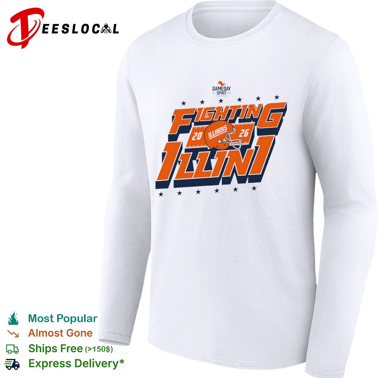 Illinois Fighting Illini 2026 football helmet shirt