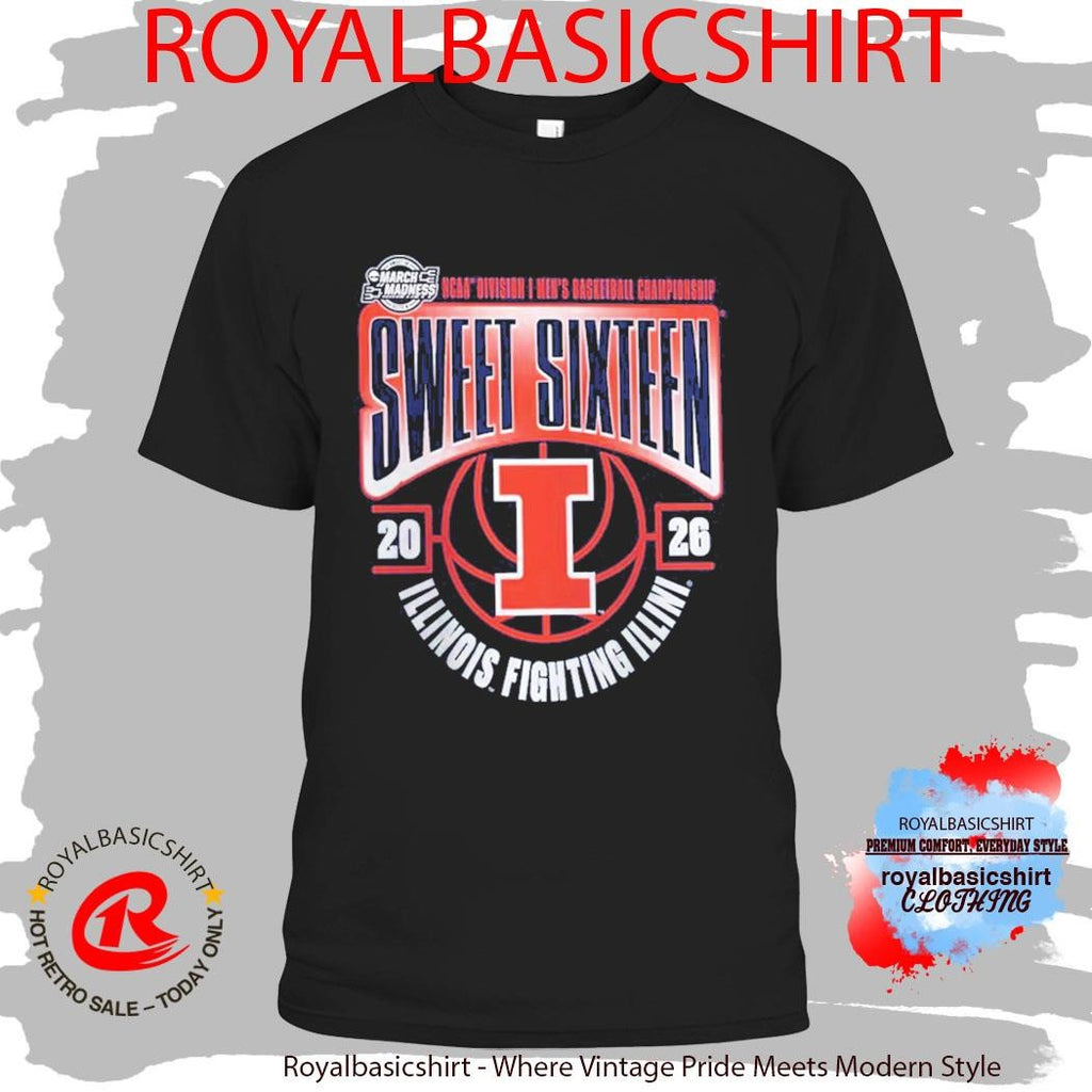 Illinois Fighting Illini Men’s Basketball 2026 NCAA March Madness Sweet 16 T-Shirt
