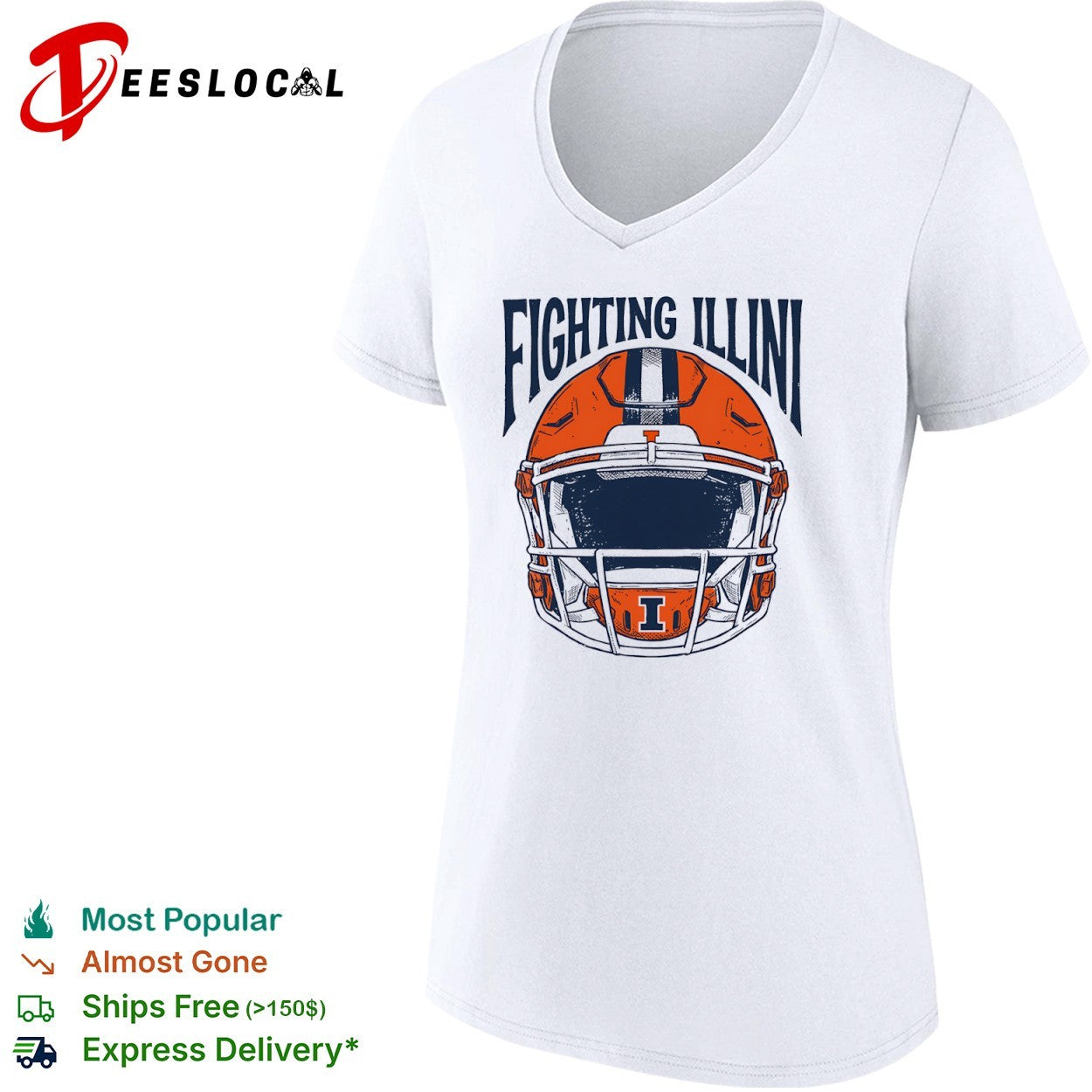 Illinois Fighting Illini football helmet shirt
