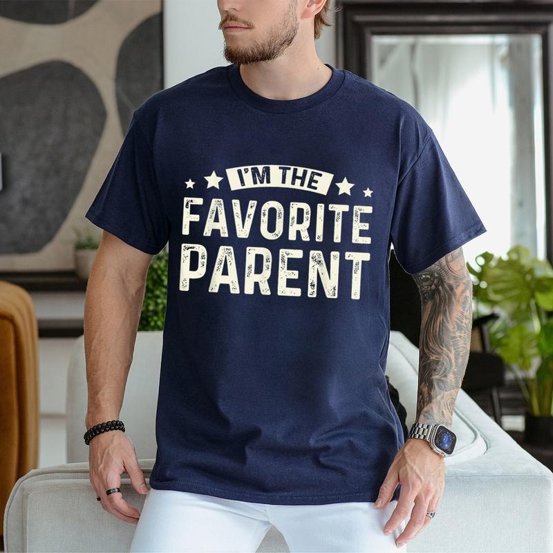 Im The Favorite Parent Funny Tee Pure Cotton Casual Street Style Crew Neck Short Sleeve T-Shirt Tops Trendy for Women for...