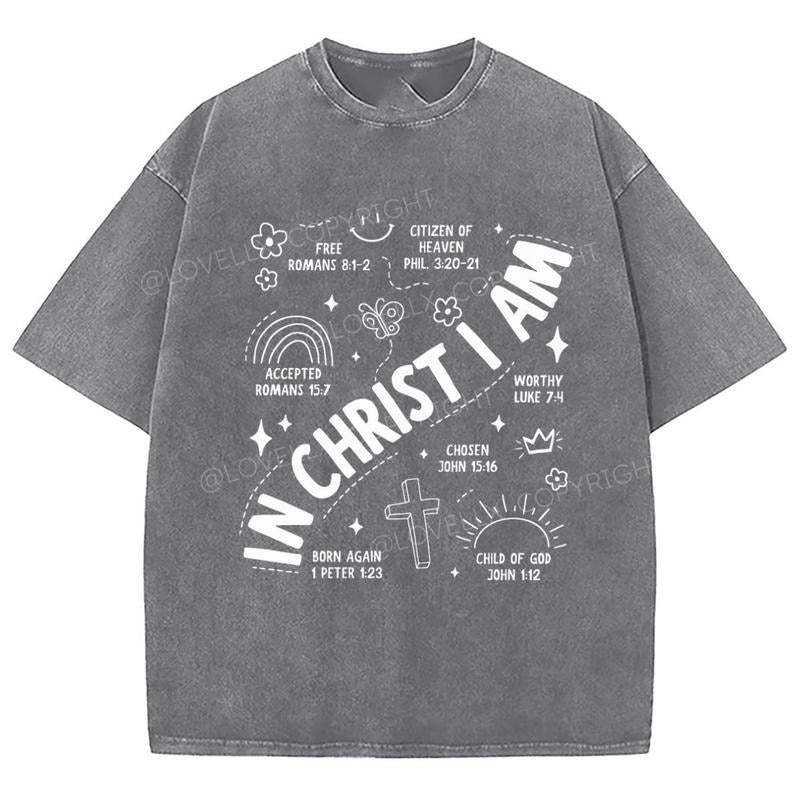 Christ I Am Unixes Washed Christian Jesus Vintage 90s Cotton Top Mineral Color T-Shirts, Hoodie, Sweatshirt