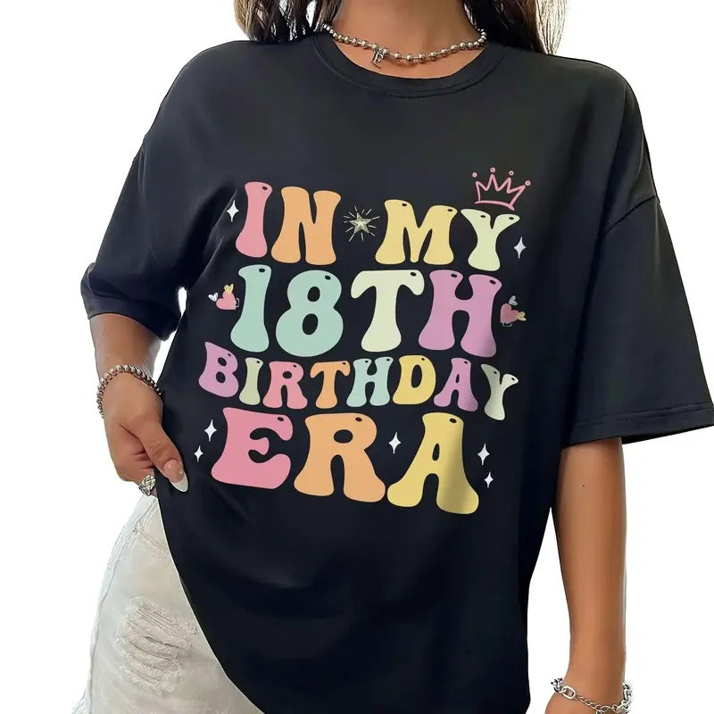 In My 18th Birthday Era T Shirt, Retro Girl Birthday Shirt, My Birthday Era Shirt, 18th Birthday Party Girl Shirt, Unisex...