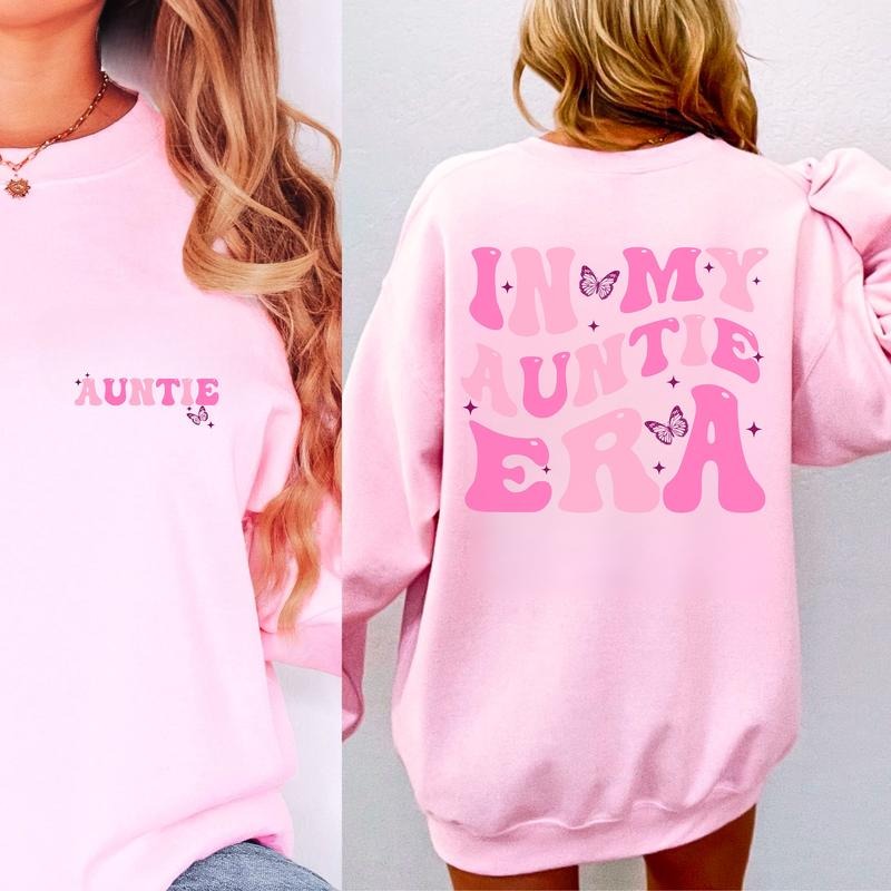 In My Auntie Era Sweatshirt, Aunt Era, Eras Shirt, Oversized Aunt Shirt, Retro Aunt Sweatshirt, Baby Announcement for...