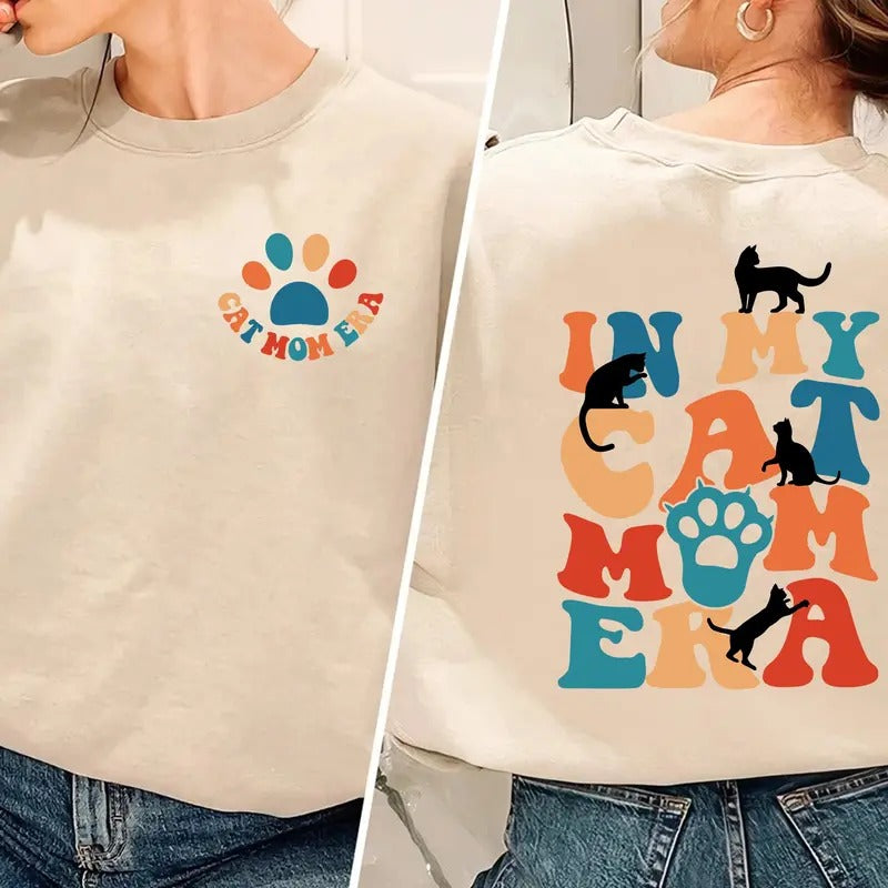 In My Cat Mom Era Sweatshirt Cat Mom Shirt Cat Mom Life Shirt Cat Mom Vibes Shirt Cat Lover Shirt Fur Mama Shirt TK43GN...