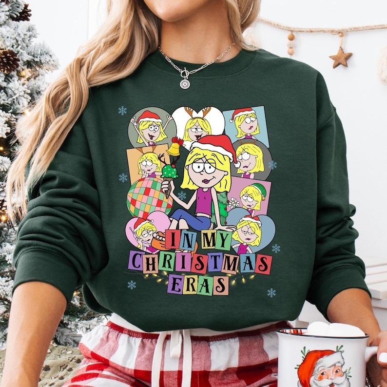 In My Christmas Eras Lizze Mcguire Christmas Sweatshirt, Cartoon Lizzie McGuire Christmas Sweatshirt Shirt Hoodie