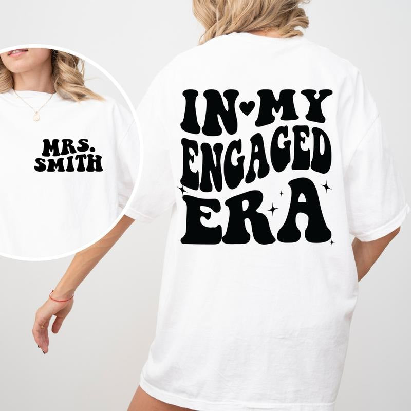 In My Engaged Era Shirt, Custom Wifey Shirt, Trendy Comfort Colors Pocket Shirt, Wedding Gifts, Bride Gifts, Bachelorette...