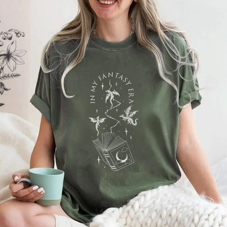 My Fantasy Era Shirt Fourth Wings Inspired Fantasy Reader Bookish Dragon Shirt Book Lover Shirt Book Lovers Classic Cotton Short Sleeve T-Shirts, Hoodie, Sweatshirt
