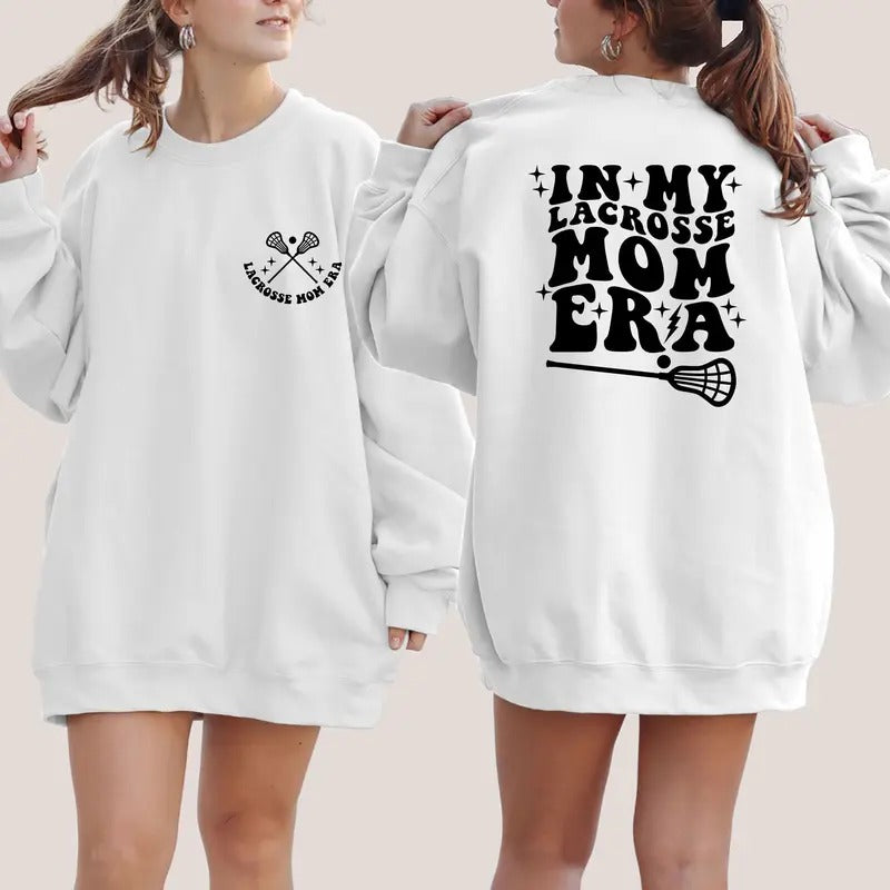 In My Lacrosse Mom Era Sweatshirt Lax Mama Sweater Retro Game Day Crewneck Proud Lacrosse Mom Shirt Team Mom Gift...