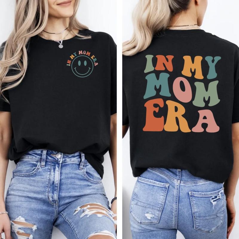 In My Mom Era Tshirt, Mama Front & Back Shirt, Mom Shirt, Gift For New Mom, Mothers Day Gift Ideas, Regular Fit Short...