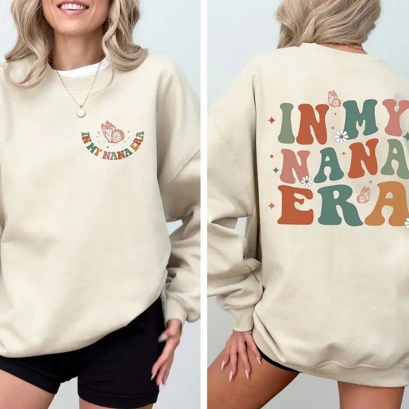In My Nana Era Shirt, Cool Nana Shirt, Best Nana Shirt, Gift for Grandma, Cute Shirts for Grandma Cotton Top Hoodie...