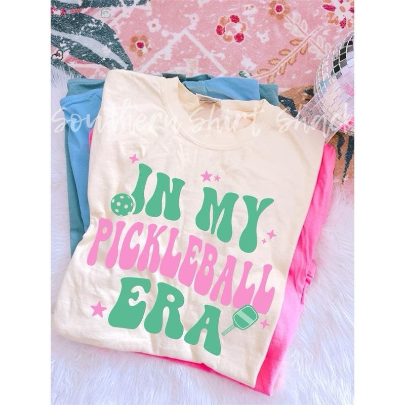 In My Pickleball Era T shirt  | Pickleball T Shirt | Ivory comfort colors T shirt Hoodie Sweatshirt | PrintMintTees.com