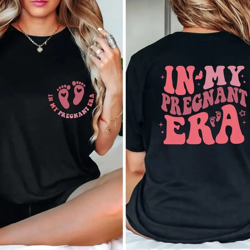 In My Pregnant Era Shirt, , Mom To Be Shirt, Mother's Day Shirt Hoodie Sweatshirt | PrintMintTees.com