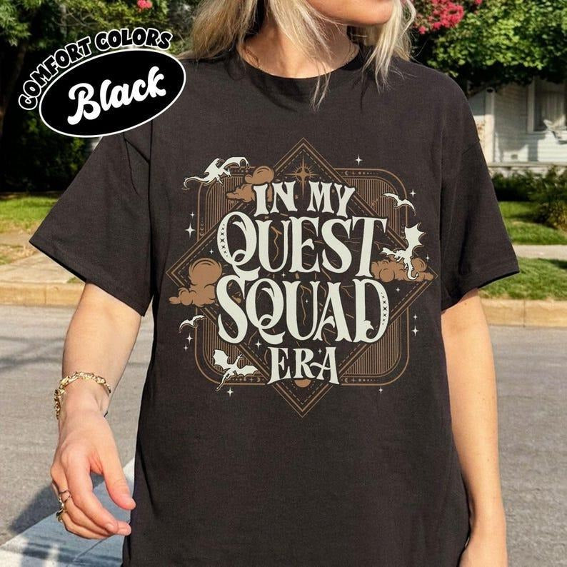 In My Quest Squad Era Comfort Colors Shirt, Ridoc Onyx Storm Shirt, Fourth Wing New Merch, Dragon Rider Shirt, Onyx Storm...