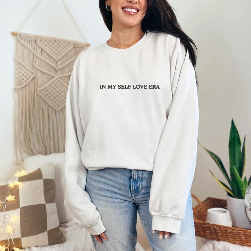 In My Self Love Era Embroidery Sweatshirt, Self Love era Sweatshirt, Valentines Day Sweatshirt, Vday Gift Sweatshirt,...