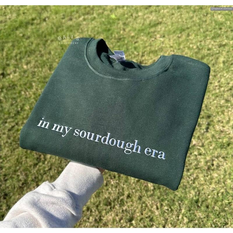 In My Sourdough Era Embroidered Sweater, Hoodie, Tee, Sourdough Starter, Bread Baker Shirt, Baking Gift , Global Trending...