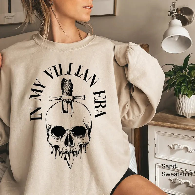 In My Villain Era Sweatshirt, Aesthetic Book Lover Hoodie, Dark Romance Book Shirt, Spicy Book Lover Shirt, Inspirational...