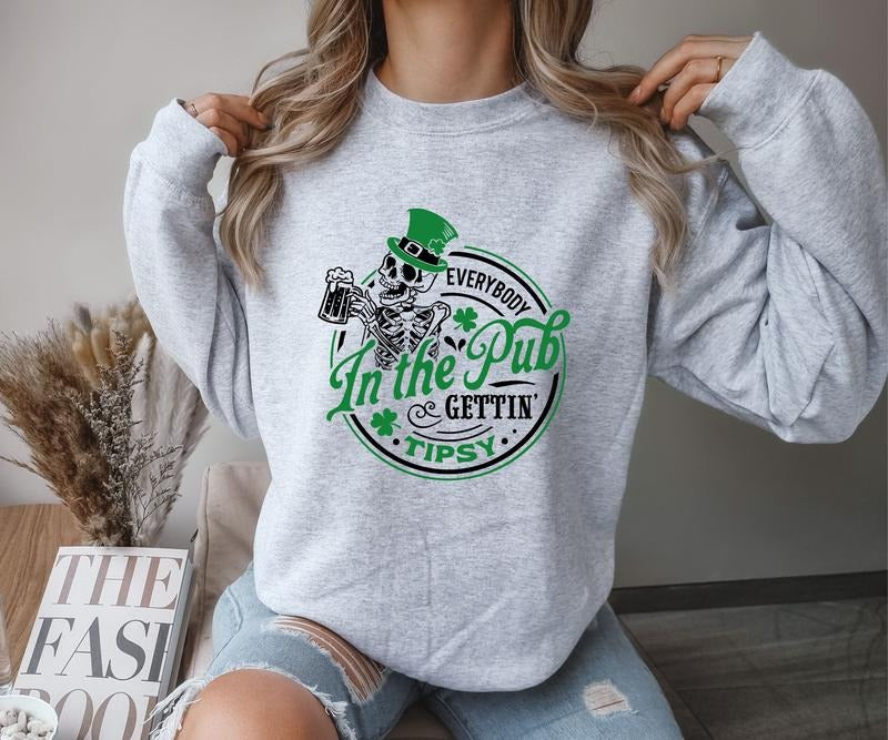 In The Pub Gettin Tipsy Crewneck Sweatshirt Shirt Hoodie | PrintMintTees.com