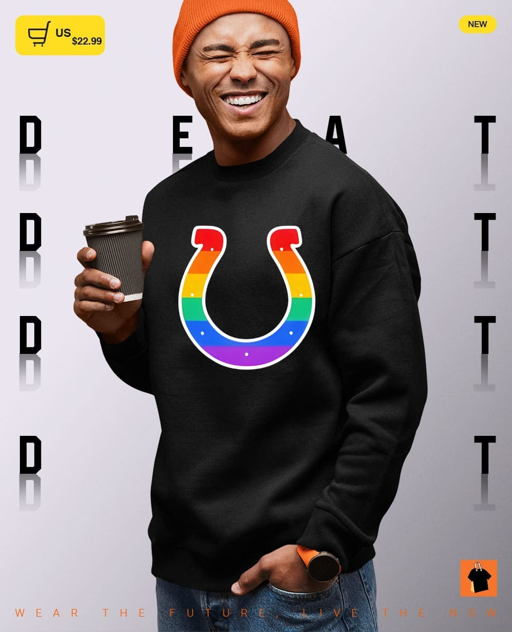 Indianapolis Colts horseshoe pride rainbow flag emblem men and women cotton shirt