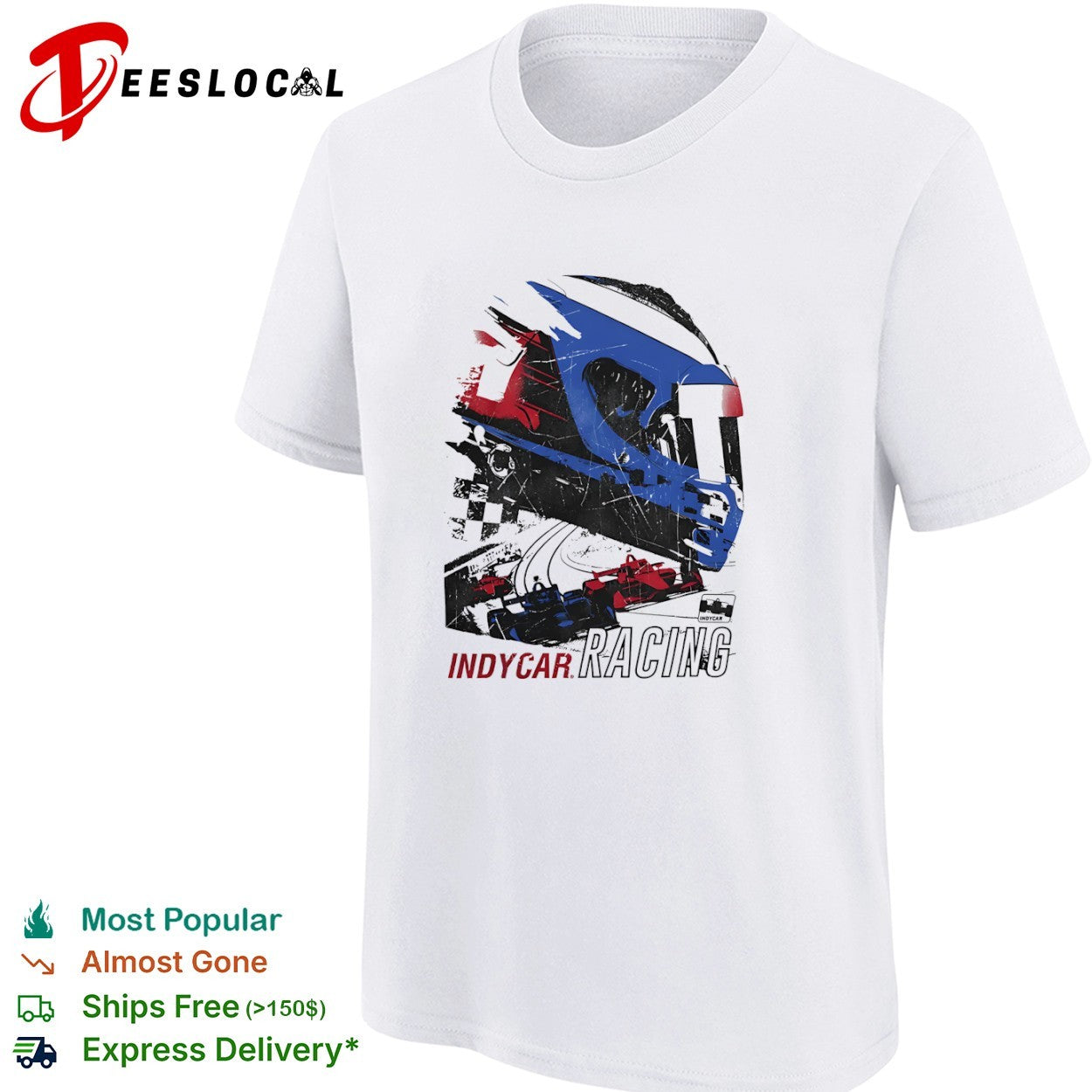 IndyCar Racing Helmet and Open Wheel Race Cars Shirt