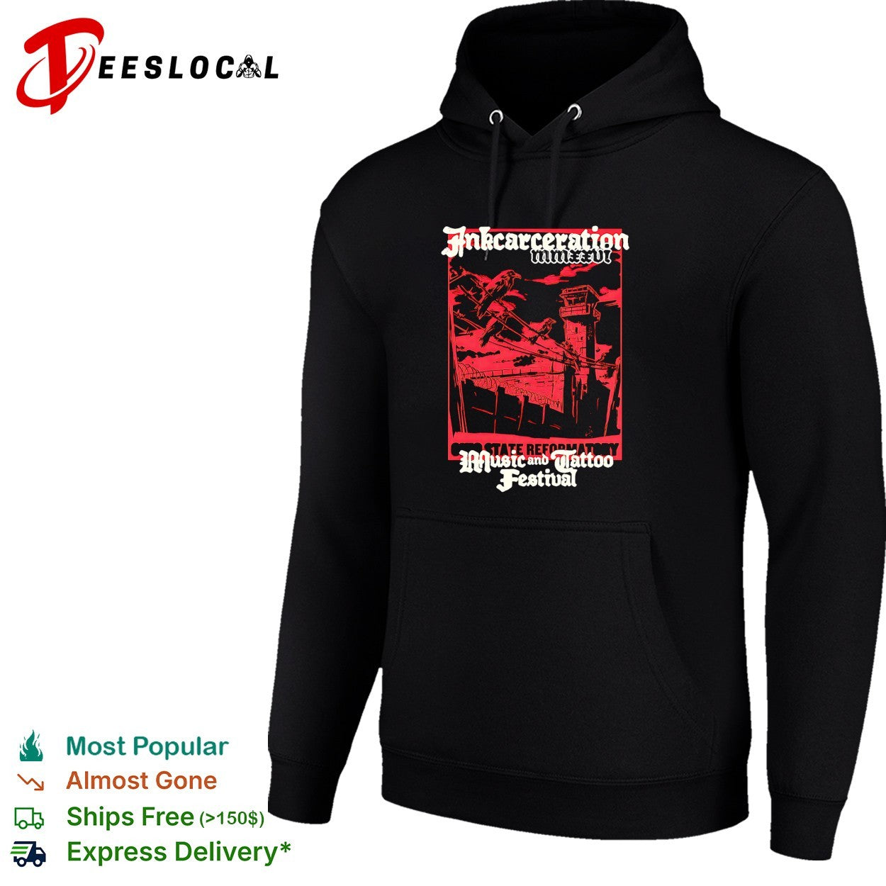 Inkcarceration Music and Tattoo Festival Ohio State Reformatory raven tower shirt