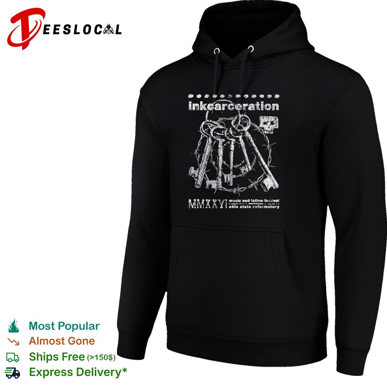 Inkcarceration Music and Tattoo Festival Ohio State Reformatory rusty keys shirt