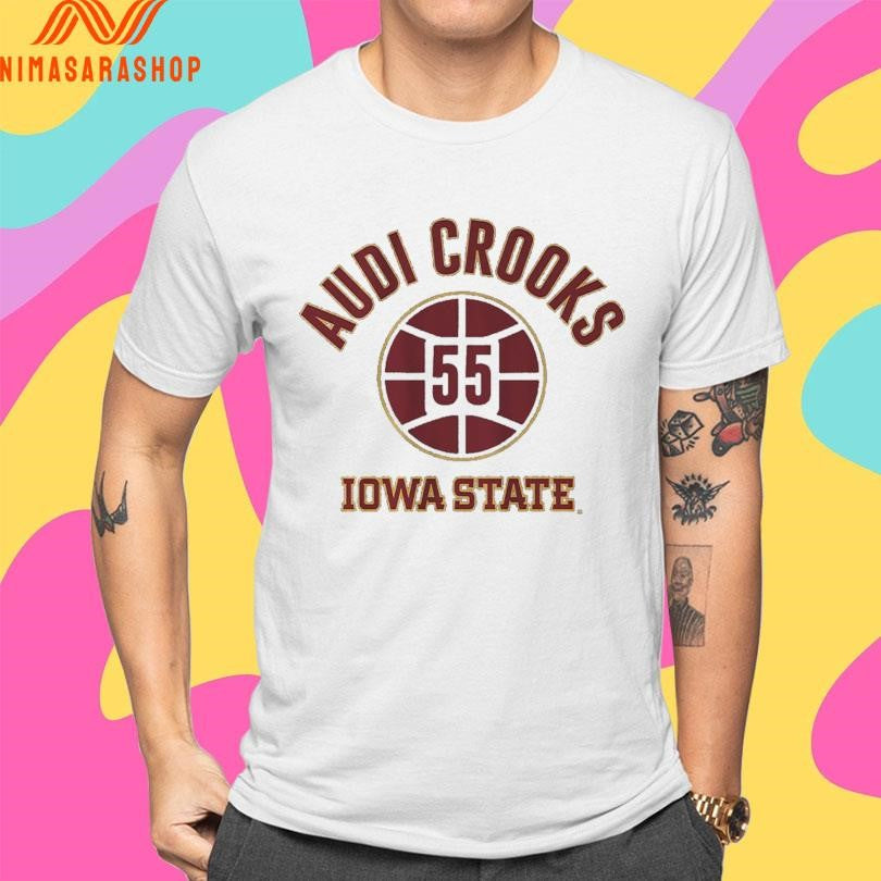 Iowa State Basketball 55 Audi Crooks Name Number Ball Shirts