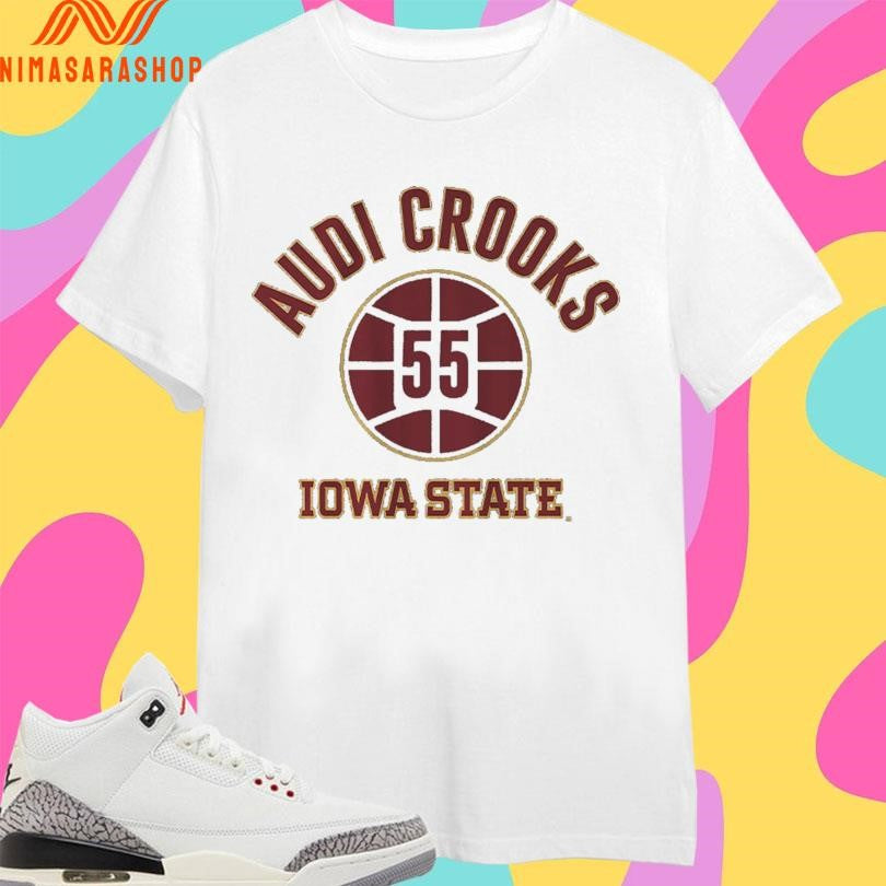 Iowa State Basketball 55 Audi Crooks Name Number Ball Shirts