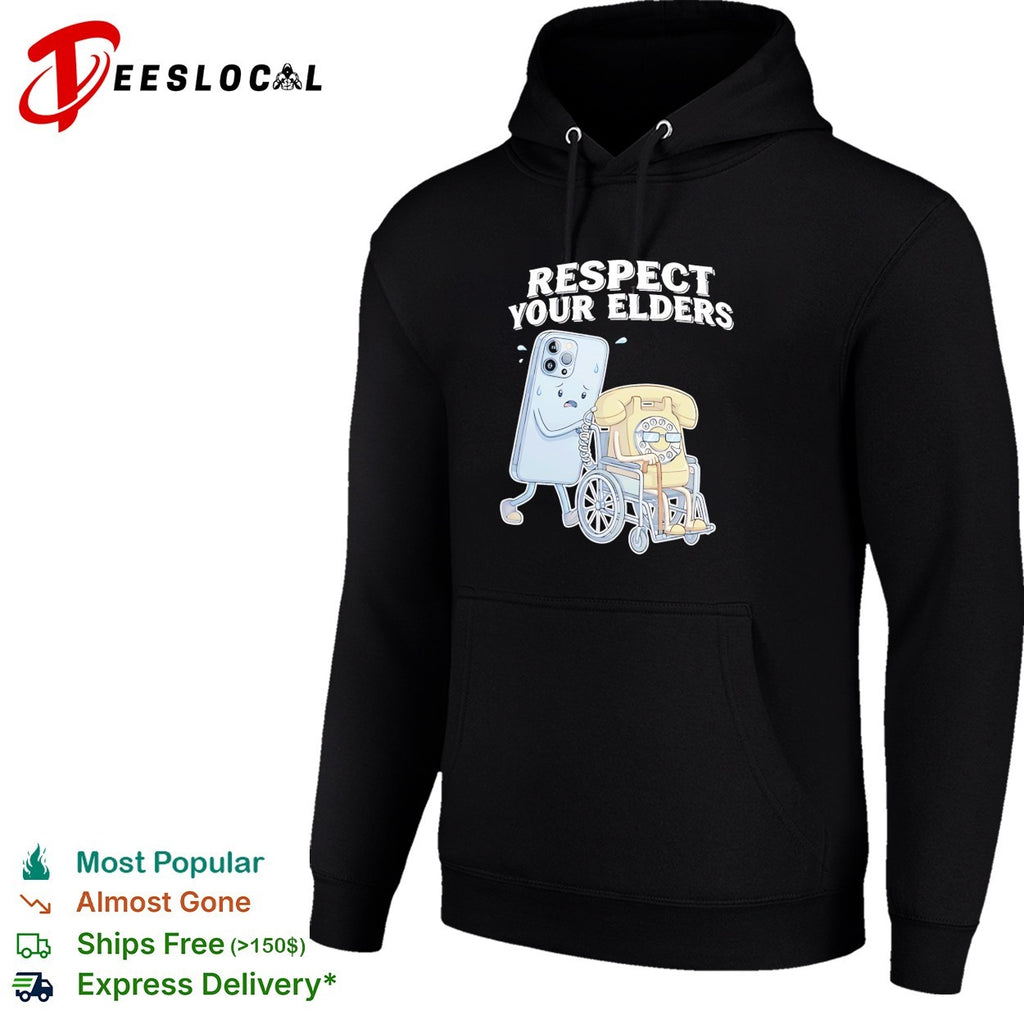 Iphone and rotary telephone respect your elders vintage shirt